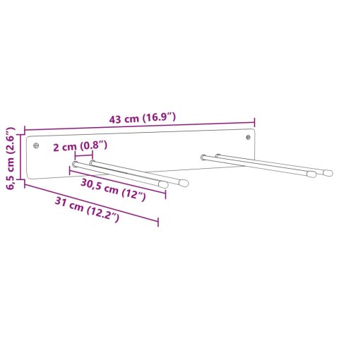 ŚCIENNY WIESZAK NA NARZĘDZIA OGRODOWE CZARNY STALOWY