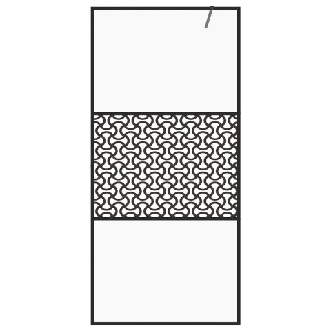 ŚCIANKA PRYSZNICOWA PRZEZROCZYSTE SZKŁO ESG 100X195CM CZARNA