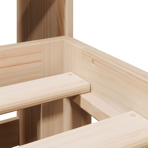 RAMA ŁÓŻKA Z REGAŁEM 140X200CM LITE DREWNO SOSNOWE