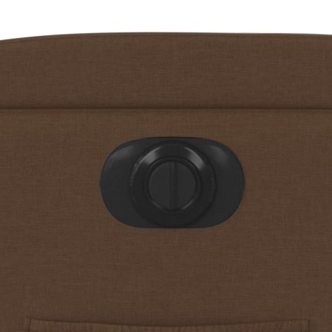 ELEKTRYCZNY FOTEL ROZKŁADANY BRĄZOWY OBITY TKANINĄ