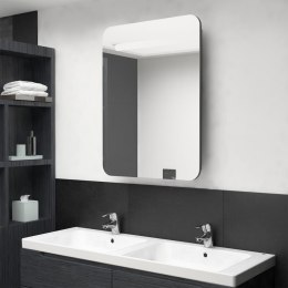 SZAFKA ŁAZIENKOWA Z LUSTREM LED SZARA POŁYSK 60X11X80CM