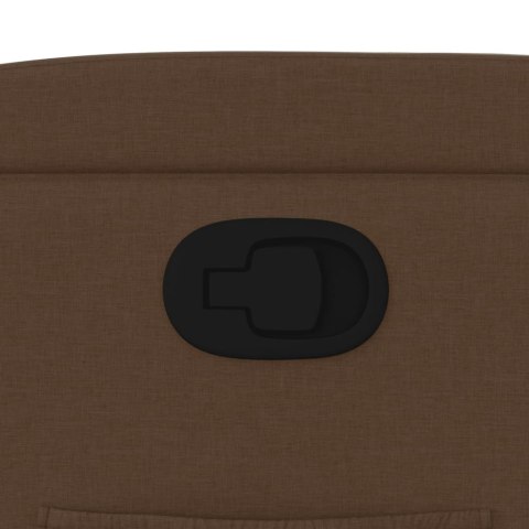 FOTEL ROZKŁADANY BRĄZOWY OBITY TKANINĄ