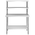 KUCHENNY STÓŁ ROBOCZY Z PÓŁKĄ 120X60X150CM STAL NIERDZEWNA