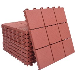 PŁYTKI TARASOWE 10 SZT. CZERWONE 30,5X30,5CM PLASTIKOWE