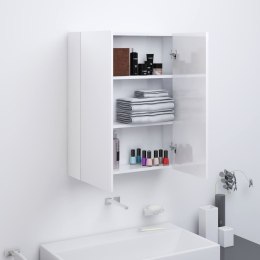 SZAFKA ŁAZIENKOWA Z LUSTREM 60X15X75CM BIEL POŁYSK