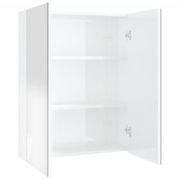 SZAFKA ŁAZIENKOWA Z LUSTREM 60X15X75CM BIEL POŁYSK