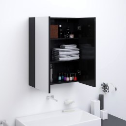 SZAFKA ŁAZIENKOWA Z LUSTREM 60X15X75CM CZERŃ POŁYSK