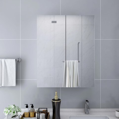 SZAFKA ŁAZIENKOWA Z LUSTREM BIAŁA 60X15X75CM