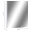 SZAFKA ŁAZIENKOWA Z LUSTREM BIAŁA 60X15X75CM
