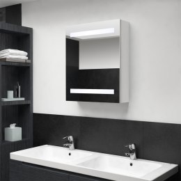 SZAFKA ŁAZIENKOWA Z LUSTREM I LED LŚNIĄCA BIEL 50X14X60CM
