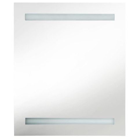SZAFKA ŁAZIENKOWA Z LUSTREM I LED LŚNIĄCA BIEL 50X14X60CM