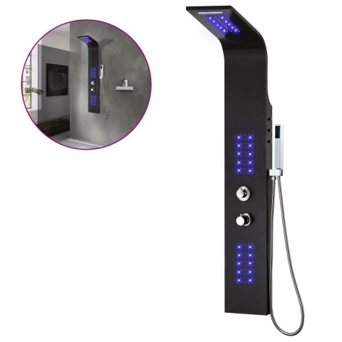 PANEL PRYSZNICOWY ALUMINIOWY CZARNY 20X44X130CM