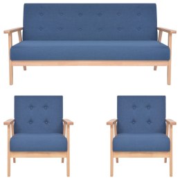 3-CZĘŚCIOWY ZESTAW WYPOCZYNKOWY TKANINA NIEBIESKI