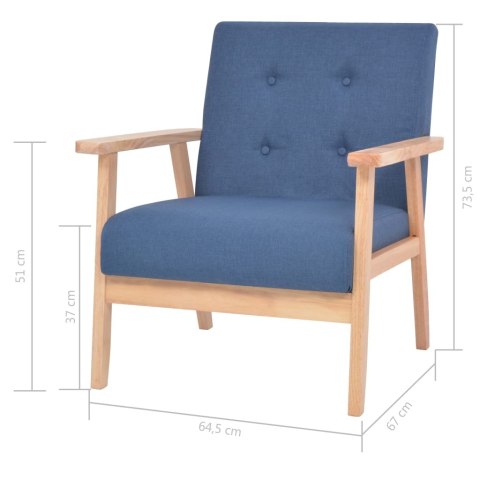 3-CZĘŚCIOWY ZESTAW WYPOCZYNKOWY TKANINA NIEBIESKI