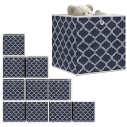 SKŁADANY KOSZ NA ZABAWKI PUDEŁKO POJEMNIK ORGANIZER 10 SZT. 10 SZT. NIEBIESKIE 32X32X32CM