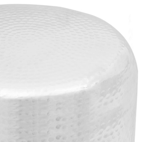 STOLIK KAWOWY/STOŁEK Z MŁOTKOWANEGO ALUMINIUM KOLOR SREBRNY