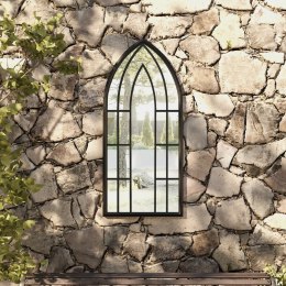 LUSTRO OGRODOWE CZARNE 100X45CM ŻELAZNE