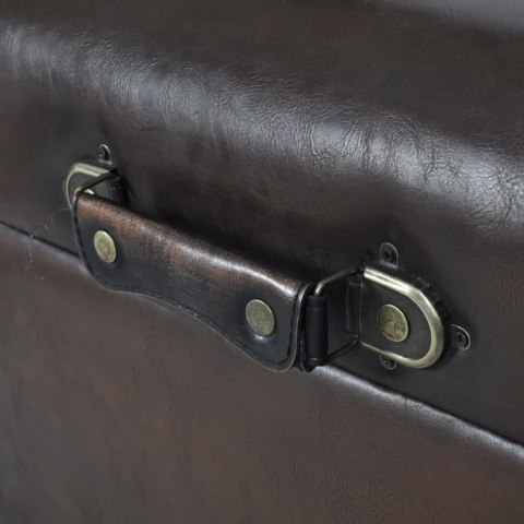 ZESTAW ŁAWEK ZE SCHOWKIEM 3 SZTUKI BRĄZOWE