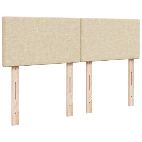 ŁÓŻKO KONTYNENTALNE Z MATERACEM KREMOWE TKANINA 160X200CM