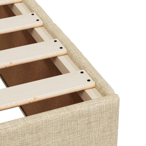 ŁÓŻKO KONTYNENTALNE Z MATERACEM KREMOWE TKANINA 160X200CM