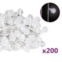 LAMPKI ŚWIĄTECZNE 20M 200 DIOD LED ZIMNA BIEL 8 FUNKCJI