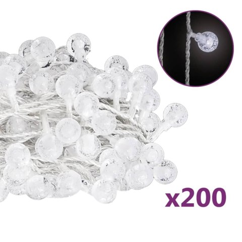 LAMPKI ŚWIĄTECZNE 20M 200 DIOD LED ZIMNA BIEL 8 FUNKCJI