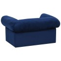 SOFA DLA PSA Z SZUFLADĄ NIEBIESKA 75X50X38CM PLUSZOWA