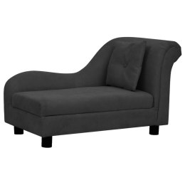 SOFA DLA PSA Z PODUSZKĄ CZARNA 83X44X44CM PLUSZOWA