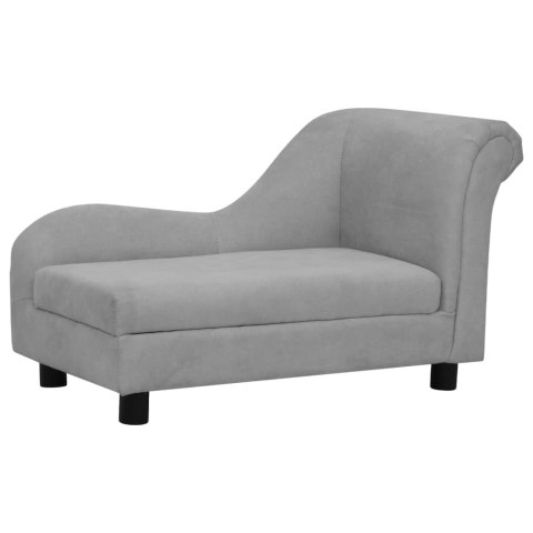 SOFA DLA PSA Z PODUSZKĄ SZARA 83X44X44CM PLUSZOWA