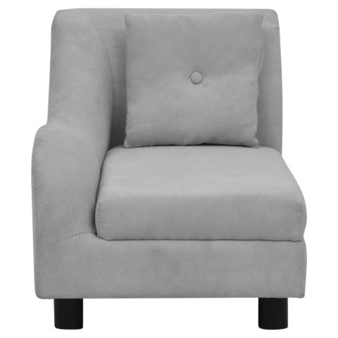 SOFA DLA PSA Z PODUSZKĄ SZARA 83X44X44CM PLUSZOWA