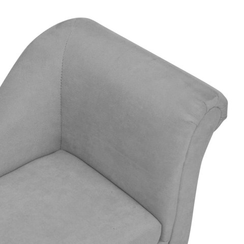 SOFA DLA PSA Z PODUSZKĄ SZARA 83X44X44CM PLUSZOWA