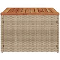 STÓŁ OGRODOWY BEŻOWY 55X55X37CM RATTAN PE I DREWNO AKACJOWE