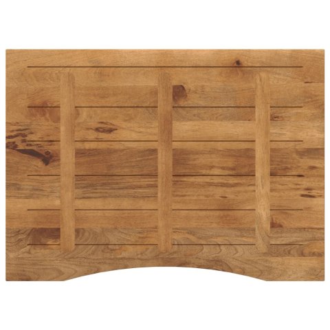 BLAT BIURKA Z WYCIĘCIEM 100X80X2,5CM SUROWE DREWNO MANGO