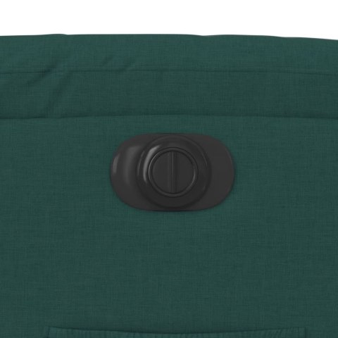 ELEKTRYCZNY FOTEL ROZKŁADANY CIEMNOZIELONY OBITY TKANINĄ