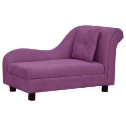 SOFA DLA PSA Z PODUSZKĄ BURGUNDOWA 83X44X44CM PLUSZOWA