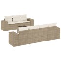 8-CZ. ZESTAW MEBLI OGRODOWYCH Z PODUSZKAMI BEŻOWY POLIRATTAN