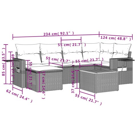 7-CZ. ZESTAW WYPOCZYNKOWY DO OGRODU Z PODUSZKAMI BEŻOWY