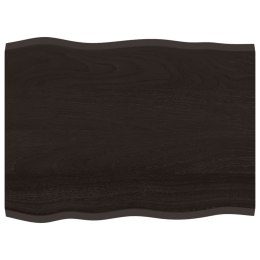 BLAT STOŁU CIEMNOBRĄZOWY 80X60X2CM DĄB Z NATURALNĄ KRAWĘDZIĄ