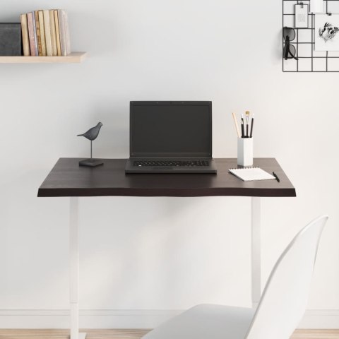 BLAT STOŁU CIEMNOBRĄZOWY 80X60X2CM DĄB Z NATURALNĄ KRAWĘDZIĄ