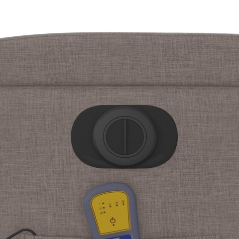 ROZKŁADANY FOTEL MASUJĄCY ELEKTRYCZNY KOLOR TAUPE TKANINA