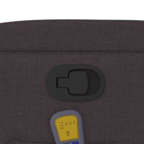 ROZKŁADANY FOTEL MASUJĄCY CIEMNOBRĄZOWY OBITY TKANINĄ