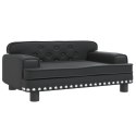 SOFA DLA DZIECI CZARNA 70X45X30CM SZTUCZNA SKÓRA