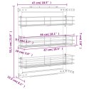 3-POZIOMOWY WYSUWANY KOSZ DRUCIANY SREBRNY 47X15,5X55,5CM