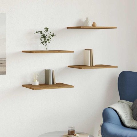 PÓŁKI NA KSIĄŻKI 4 SZT. KOLOR DĄB ARTISAN 40X30X1,5CM