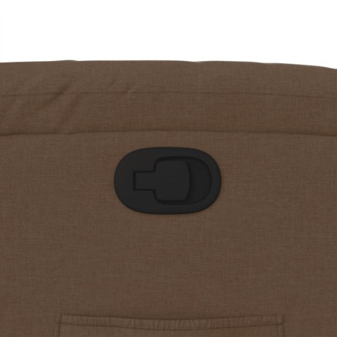 PODNOSZONY FOTEL ROZKŁADANY BRĄZOWY OBITY TKANINĄ