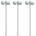 LAMPY OGRODOWE 3 SZT STOJĄCE SREBRNE 215CM STAL NIERDZEWNA