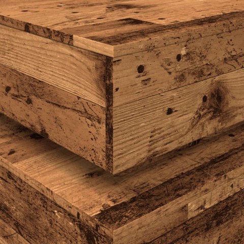 STOLIK KAWOWY Z OŚWIETLENIEM LED STARE DREWNO 90X50X40CM