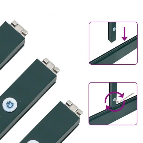 SZKLARNIA OGRODOWA Z RAMĄ PODSTAWY ZIELONA 224X169X195CM ALUMINIUM