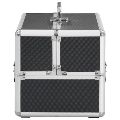 KUFEREK NA KOSMETYKI 22X 30X 21CM RÓŻOWY ALUMINIOWY