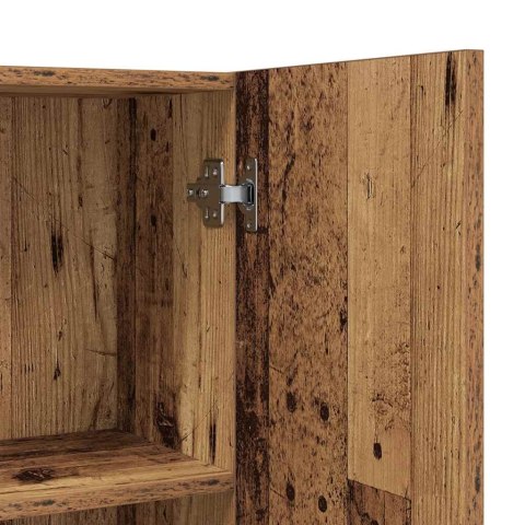 SZAFKA ŁAZIENKOWA NA PRALKĘ STARE DREWNO 64X25,5X190CM